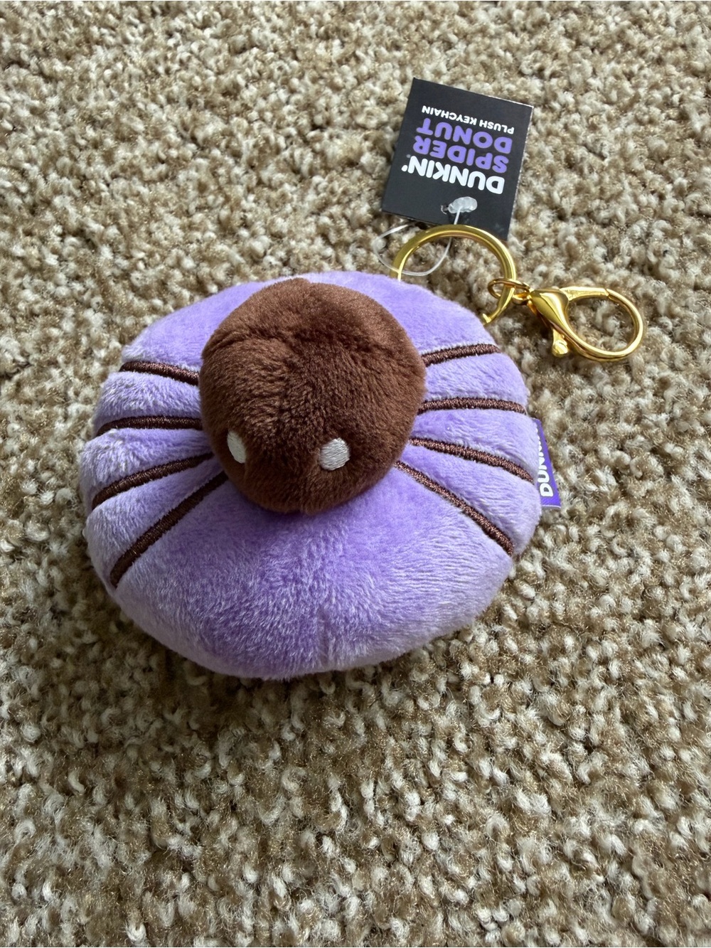 Dunkin Spider Donut Plush Keychain